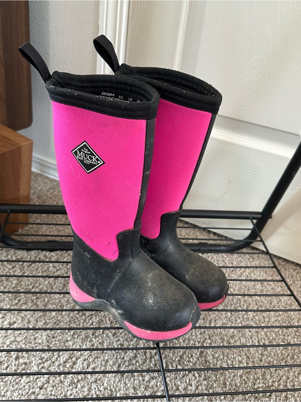 Muck Boot Company Kids' Pink and Black Waterproof Rain Boots